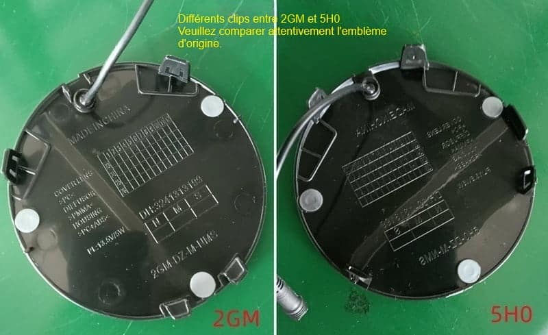 Logo Volkswagen Lumineux Compatible Avec Régulateur De Vitesse Adaptatif/Radar 10 Logo VW lumineux